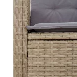 vegyes bézs polyrattan dönthető kerti szék párnákkal