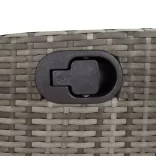 szürke polyrattan dönthető kerti szék lábtartóval