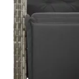 szürke polyrattan dönthető kerti szék lábtartóval