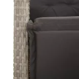 világosszürke polyrattan dönthető kerti szék lábtartóval