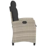 világosszürke polyrattan dönthető kerti szék párnával