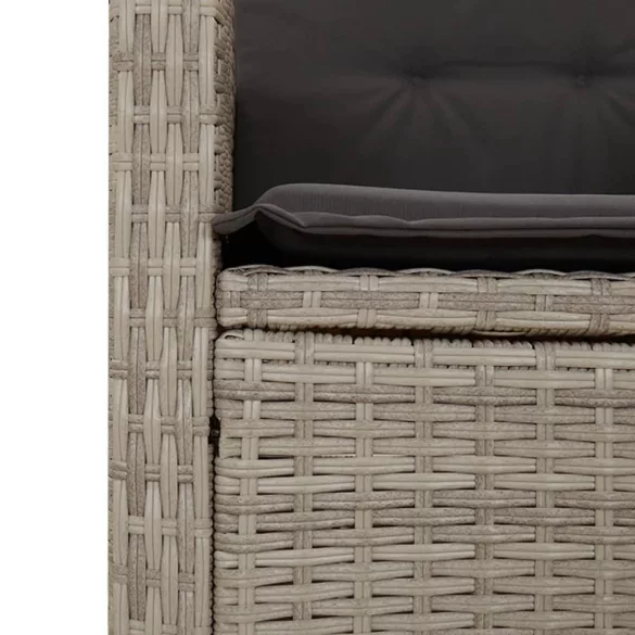 világosszürke polyrattan dönthető kerti szék párnával