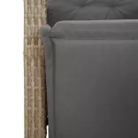 vegyes bézs polyrattan dönthető kerti szék lábtartóval