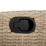 2 db bézs polyrattan dönthető kerti szék lábtartóval