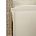 2 db bézs polyrattan dönthető kerti szék lábtartóval