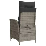 szürke polyrattan dönthető kerti szék párnákkal