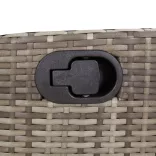 szürke polyrattan dönthető kerti szék párnákkal