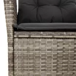 szürke polyrattan dönthető kerti szék párnákkal