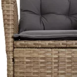 vegyes bézs polyrattan dönthető kerti szék párnákkal