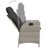 világosszürke polyrattan dönthető kerti szék párnával