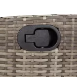 szürke polyrattan dönthető kerti szék lábtartóval