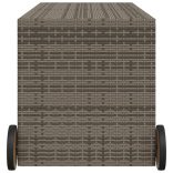 szürke polyrattan kerti tárolóláda kerekekkel 283 L