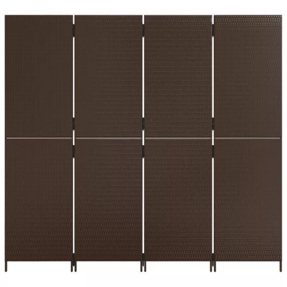 barna 4 paneles polyrattan térelválasztó