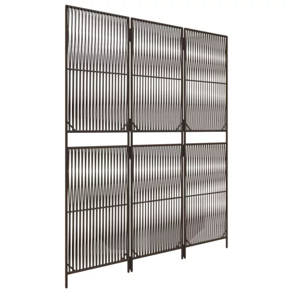 barna 3-paneles polyrattan térelválasztó