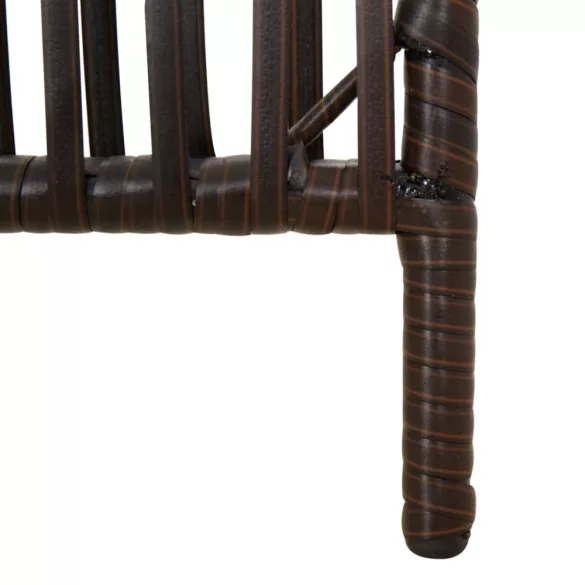 barna 3-paneles polyrattan térelválasztó