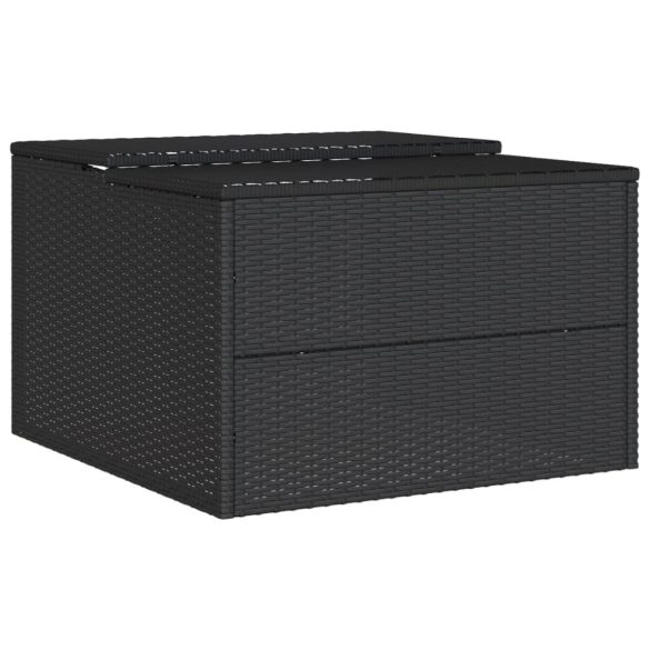 fekete polyrattan robotfűnyíró garázs 86 x 90 x 52/57 cm