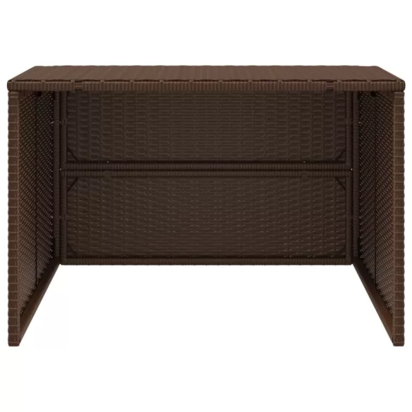 barna polyrattan robotfűnyíró garázs 86 x 90 x 52/57 cm