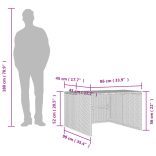 bézs polyrattan robotfűnyíró garázs 86 x 90 x 52/57 cm