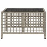 3 részes szürke polyrattan kerti sarokkanapészett párnákkal