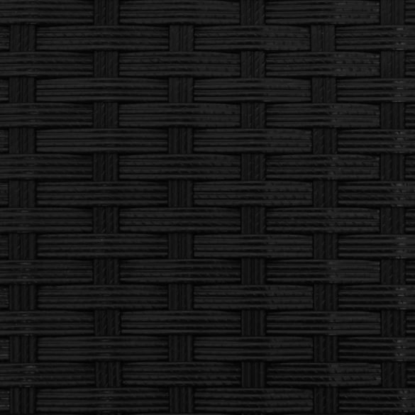 3 személyes fekete polyrattan kerti kanapé baldachinnal/székkel