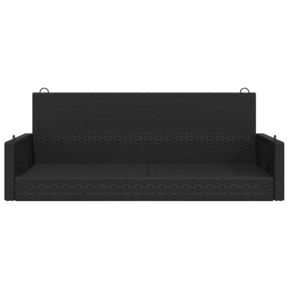 fekete polyrattan hintapad 119 x 56 x 48 cm