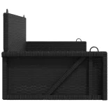 fekete polyrattan hintapad 119 x 56 x 48 cm