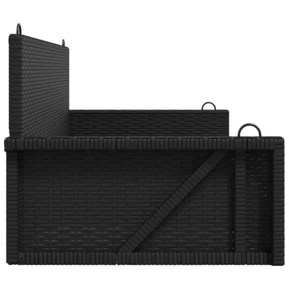 fekete polyrattan hintapad 119 x 56 x 48 cm