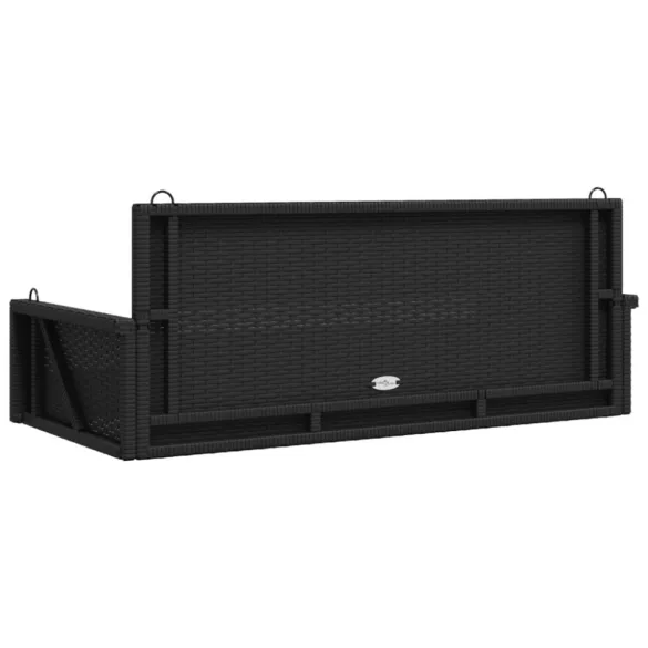 fekete polyrattan hintapad 119 x 56 x 48 cm