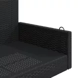 fekete polyrattan hintapad 119 x 56 x 48 cm
