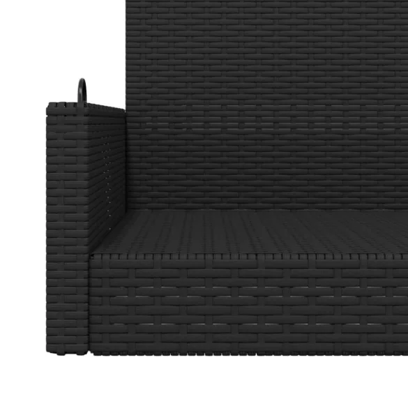 fekete polyrattan hintapad 119 x 56 x 48 cm