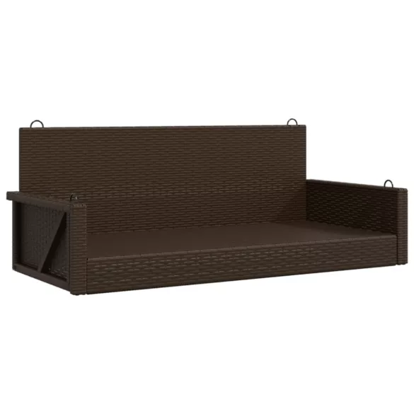barna polyrattan hintapad 119 x 56 x 48 cm