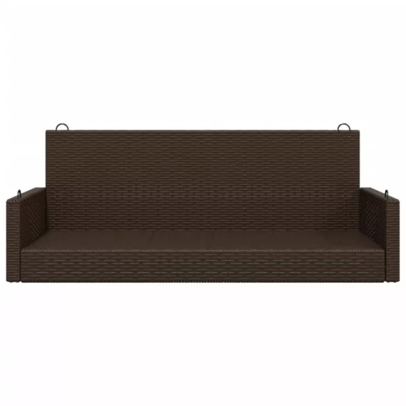 barna polyrattan hintapad 119 x 56 x 48 cm