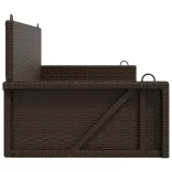 barna polyrattan hintapad 119 x 56 x 48 cm