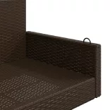 barna polyrattan hintapad 119 x 56 x 48 cm