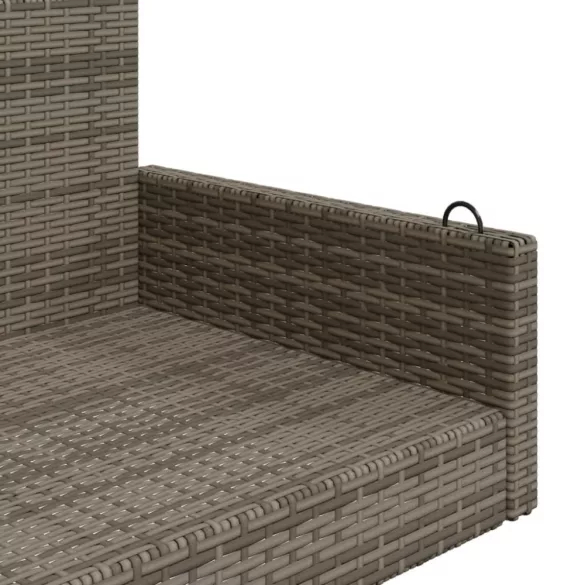 szürke polyrattan hintapad 119x56x48 cm