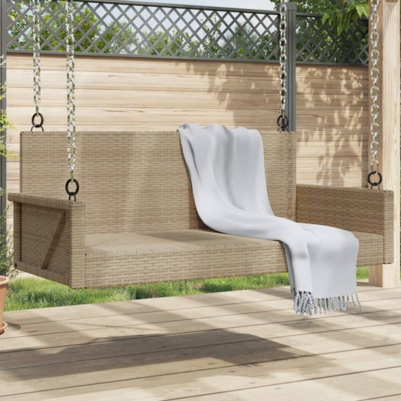 bézs polyrattan hintapad 119 x 56 x 48 cm