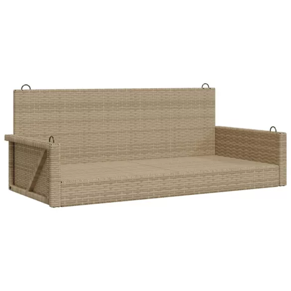 bézs polyrattan hintapad 119 x 56 x 48 cm