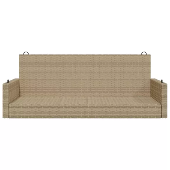 bézs polyrattan hintapad 119 x 56 x 48 cm