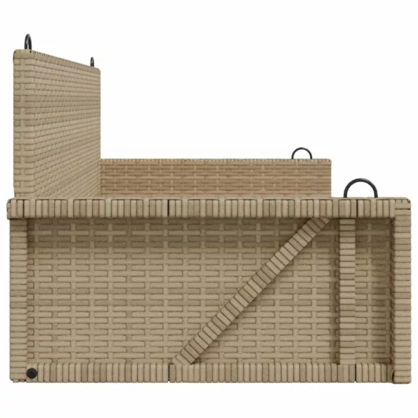bézs polyrattan hintapad 119 x 56 x 48 cm