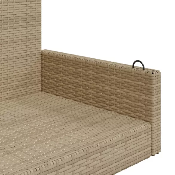 bézs polyrattan hintapad 119 x 56 x 48 cm