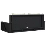 fekete polyrattan hintapad párnákkal 119 x 56 x 48 cm
