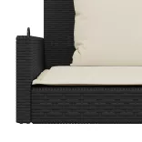 fekete polyrattan hintapad párnákkal 119 x 56 x 48 cm