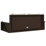 barna polyrattan hintapad párnával 119 x 56 x 48 cm