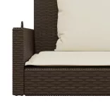 barna polyrattan hintapad párnával 119 x 56 x 48 cm