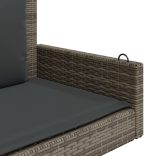 szürke polyrattan hintapad párnákkal 119x56x48 cm