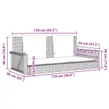 bézs polyrattan hintapad párnával 119 x 56 x 48 cm