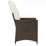 barna polyrattan dönthető kerti szék párnákkal