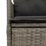 szürke polyrattan dönthető kerti szék párnákkal