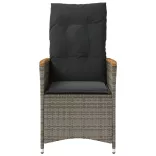 szürke polyrattan dönthető kerti szék párnákkal