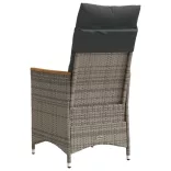 szürke polyrattan dönthető kerti szék párnákkal